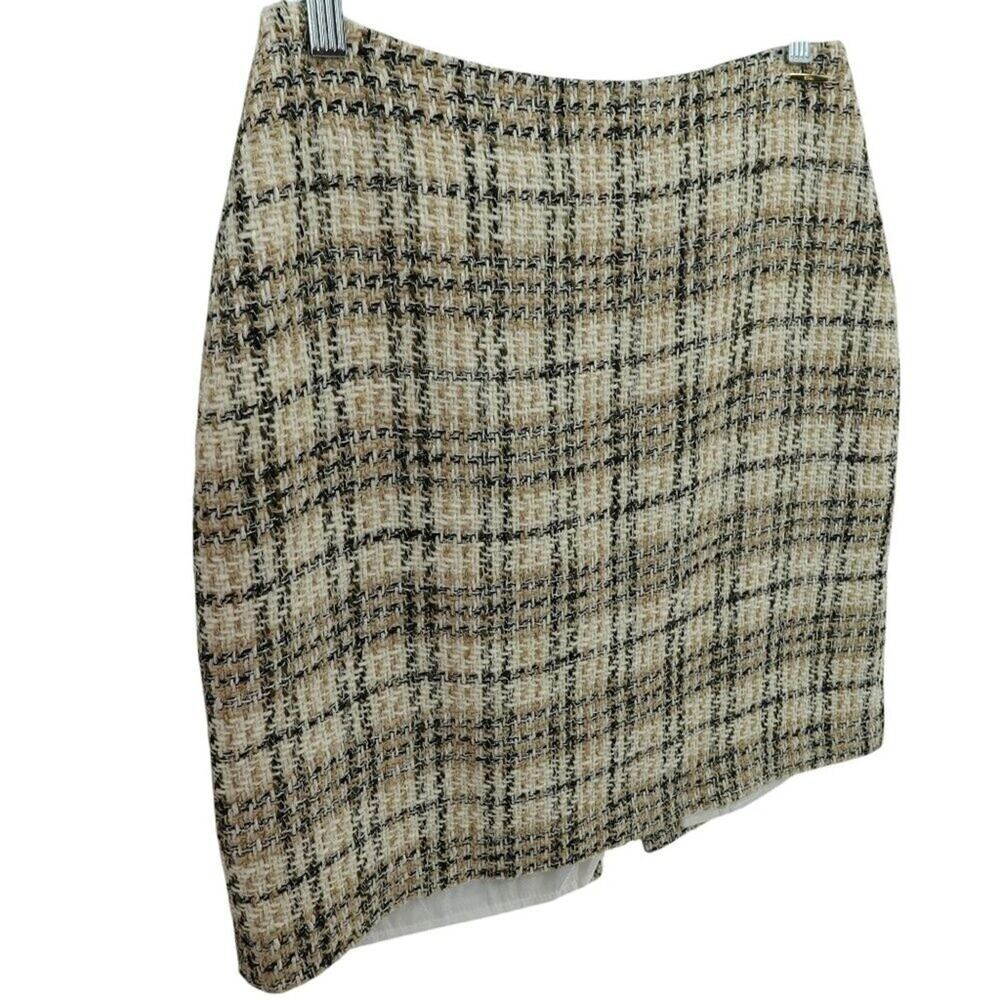 Elie Tahari Tweed Plaid Mini Skirt Women's Sz 6 - Picture 4 of 13